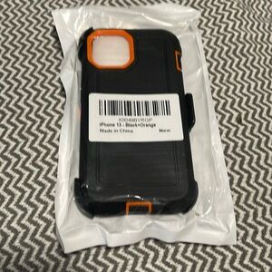 iPhone 13 black and orange case